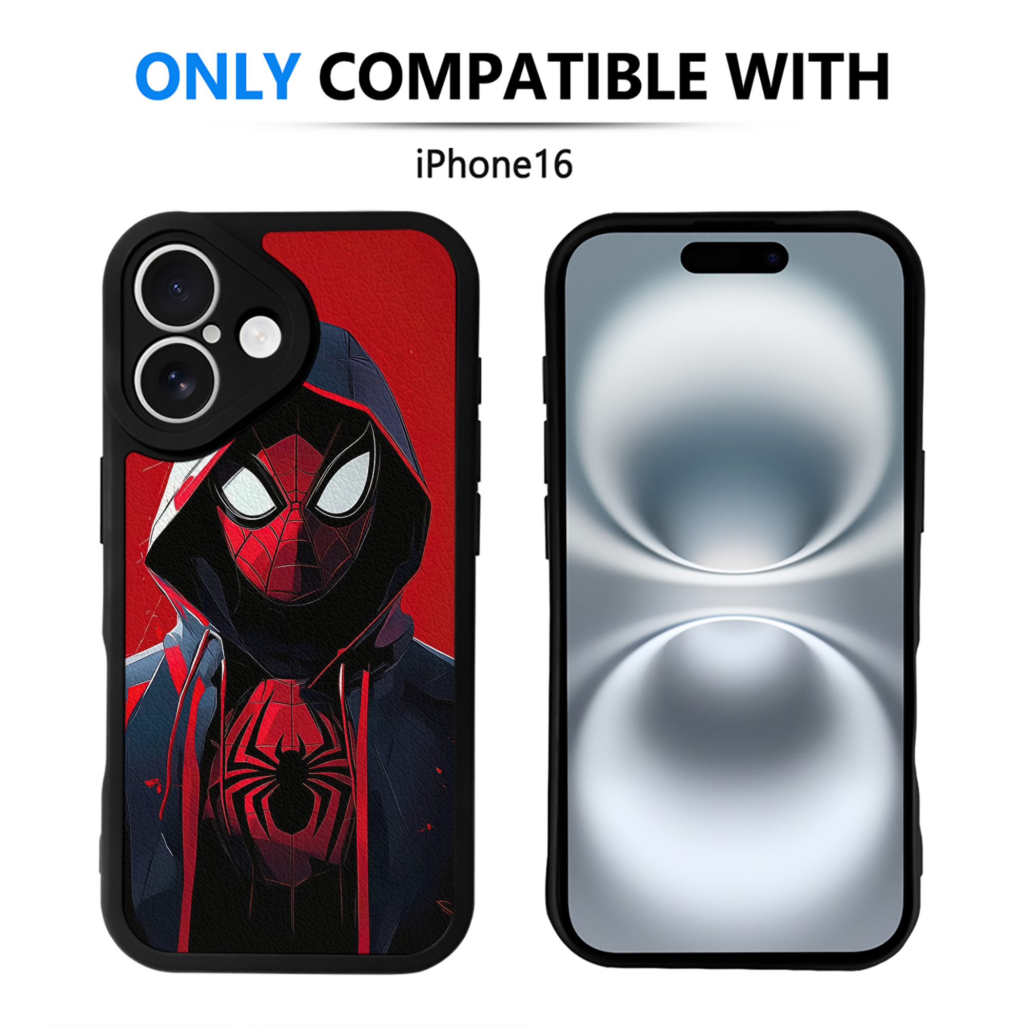 Spider Man スパイダーマン 【iPhone 16シリーズ対応】シリコンスマホケース（レザー調） 材質：シリコン